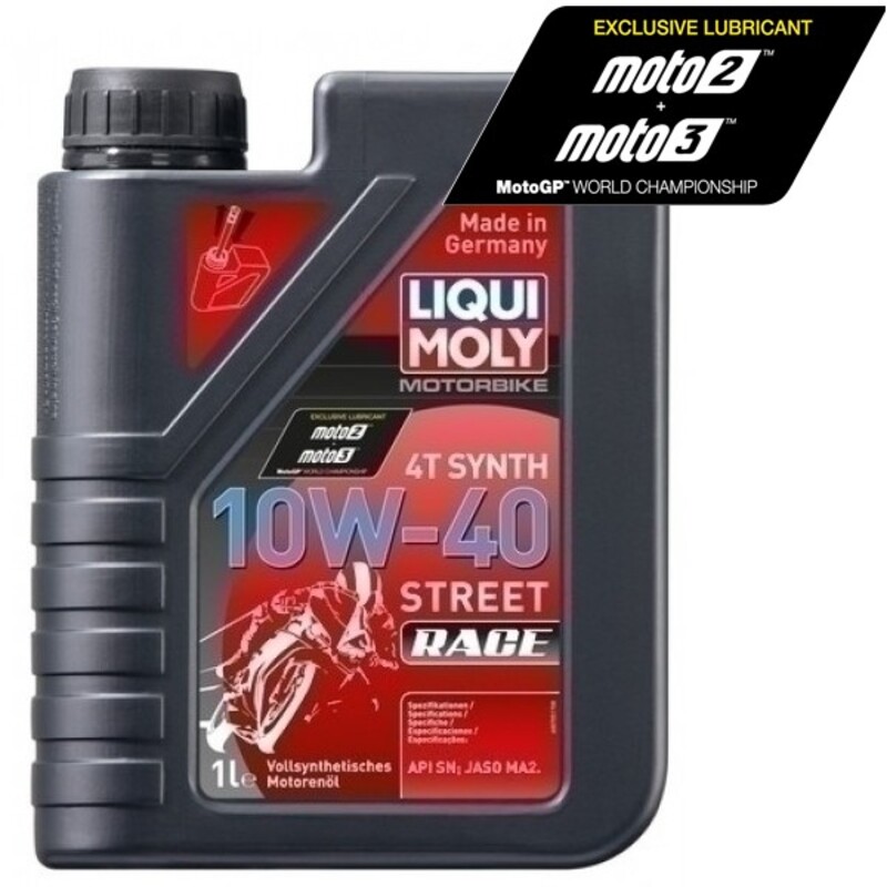 Aceite de motor LIQUI MOLY 100% Sintético 4T 10W-40 Street Race - Botella 1L