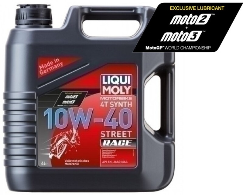 Aceite de motor LIQUI MOLY 100% Sintético 4T 10W-40 Street Race - Garrafa 4L