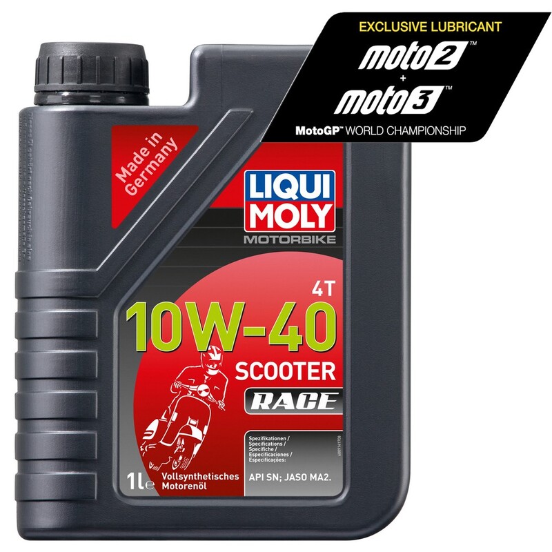 Aceite de motor LIQUI MOLY 100% Sintético 4T 10W-40 Scooter Race - Botella 1L