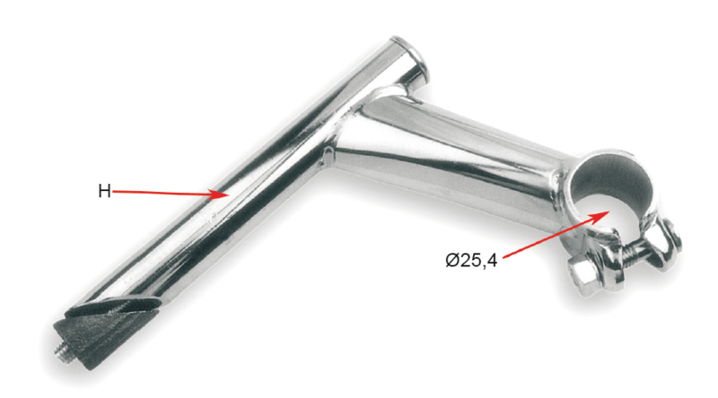 Potencia para bicicleta 45° V BIKE - 100 mm cromo