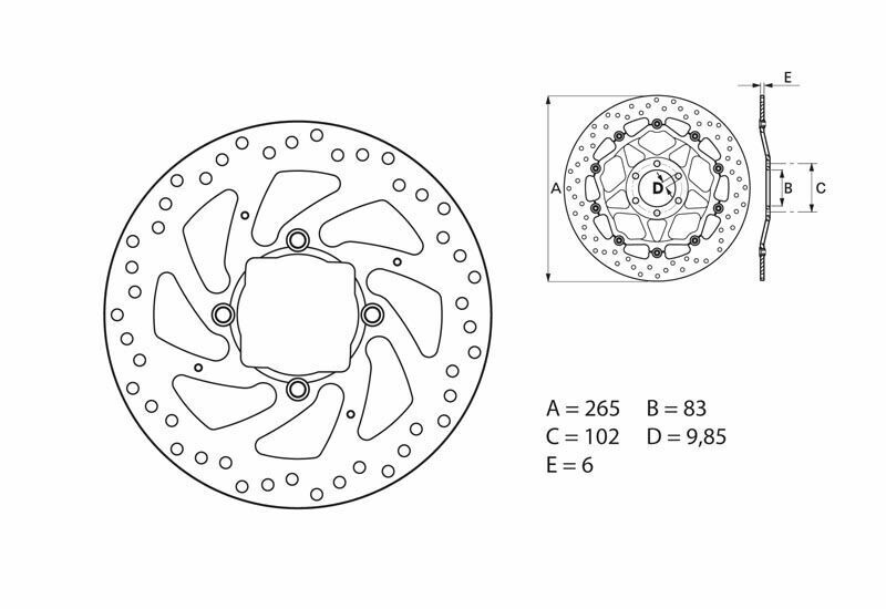 [68B407H2] Disco de freno BREMBO Serie Oro redondo fijo 68B407H2
