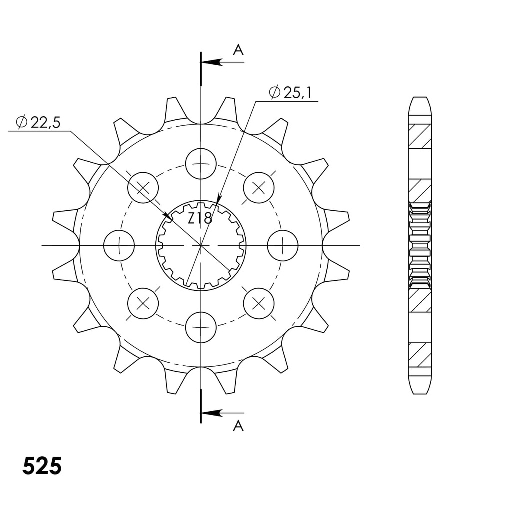 [CST1186X17] PIÑÓN SUPERSPROX HONDA 525 X 17