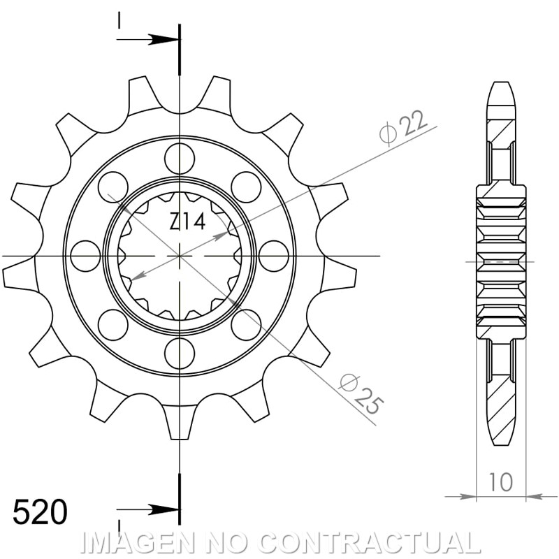 [CST250300X14] Piñón Supersprox MV Agusta 520 x 14
