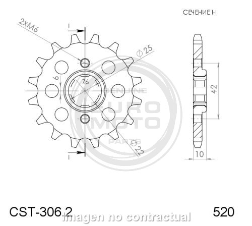 [CST306X14] Piñón Supersprox Honda 520 x 14