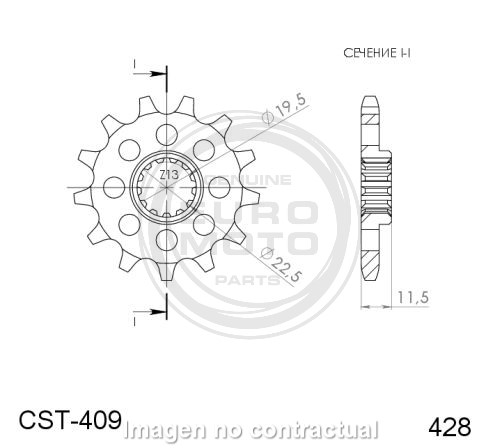[CST409X14] Piñón Supersprox Suzuki 428 x 14