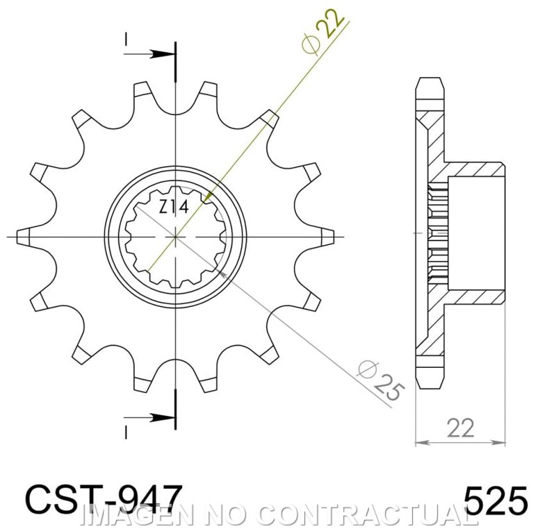 [CST947X16] Piñón Supersprox MV Agusta 525 x 16