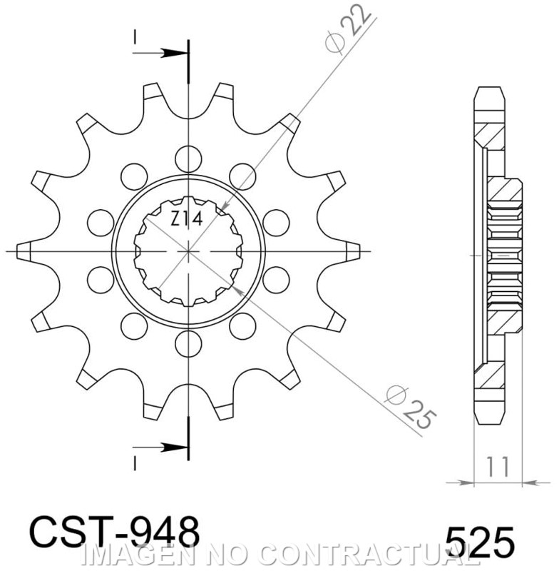 [CST948X15] Piñón Supersprox MV Agusta 525 x 15