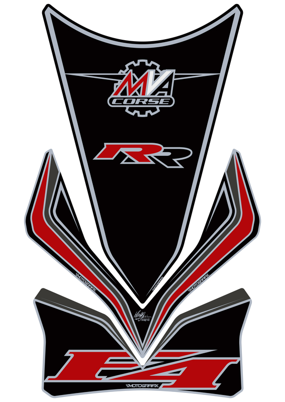 Protector de depósito Motografix MV AGUSTA F4RR 3 piezas negro