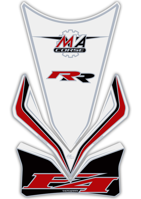 Protector de depósito Motografix MV AGUSTA F4RR 3 piezas blanco
