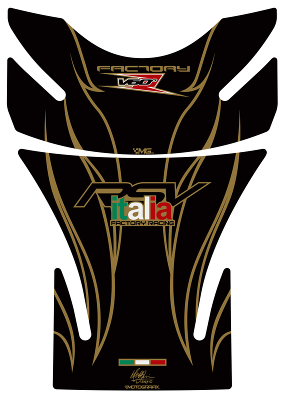 Protector de depósito Motografix RSV,RSV4 negro/oro
