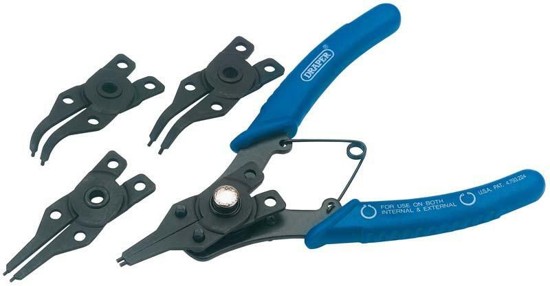 Alicate con bocas intercambiables para circlips DRAPER