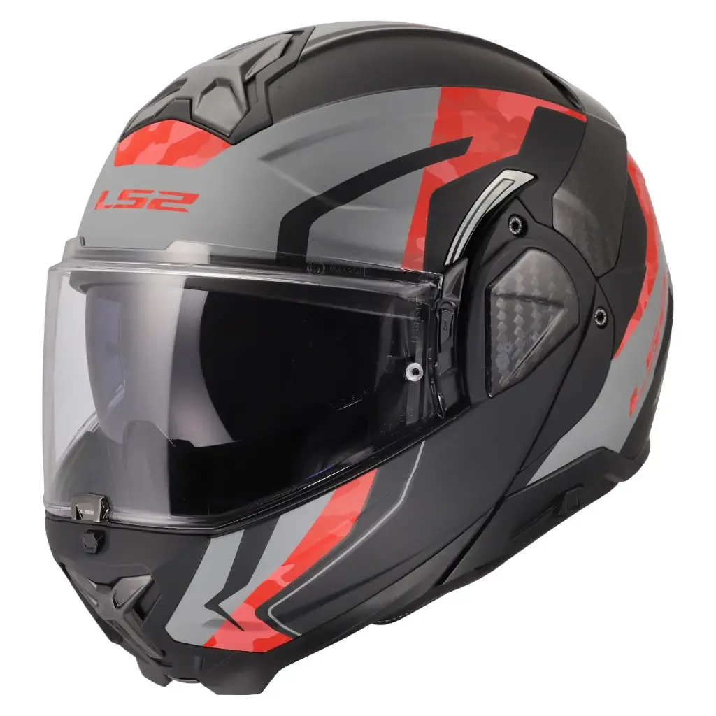 [569102431XS] Casco LS2 FF910 Advant II Glide Black Grey Red (XS)