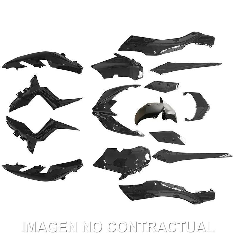 [480023] Kit plásticos HERT Yamaha X-MAX 125 / 300 / 400 negro brillo (2017 a 2024)