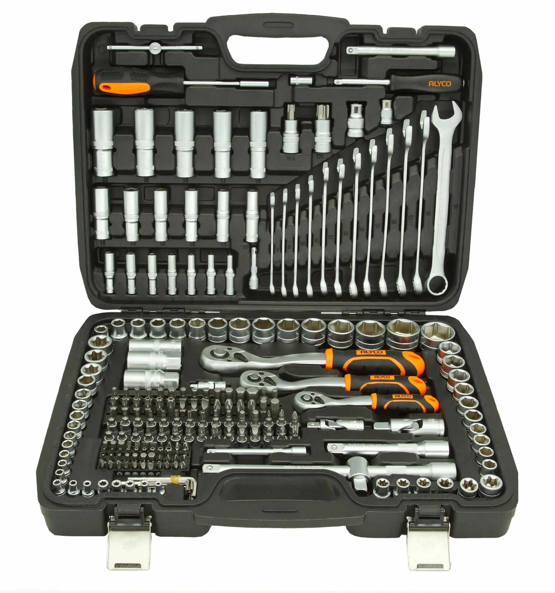 [ALYCO-170748] Juego de vasos ALYCO ORANGE de 219 piezas 1/4", 3/8" y 1/2" con maletín