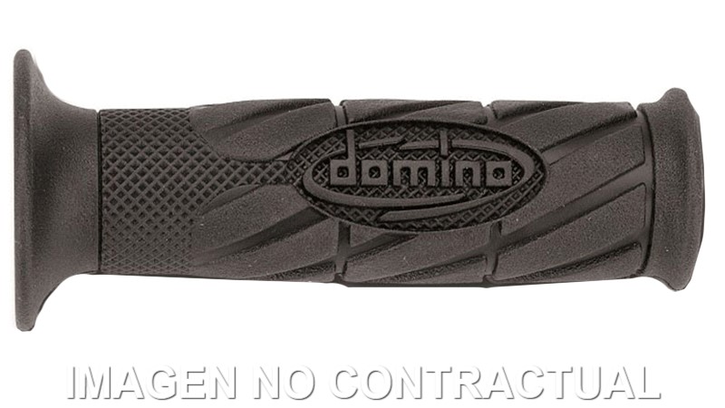 [55198240060] Puños Domino Scooter con Logo Negros abiertos Abiertos D 22 mm L 120 mm