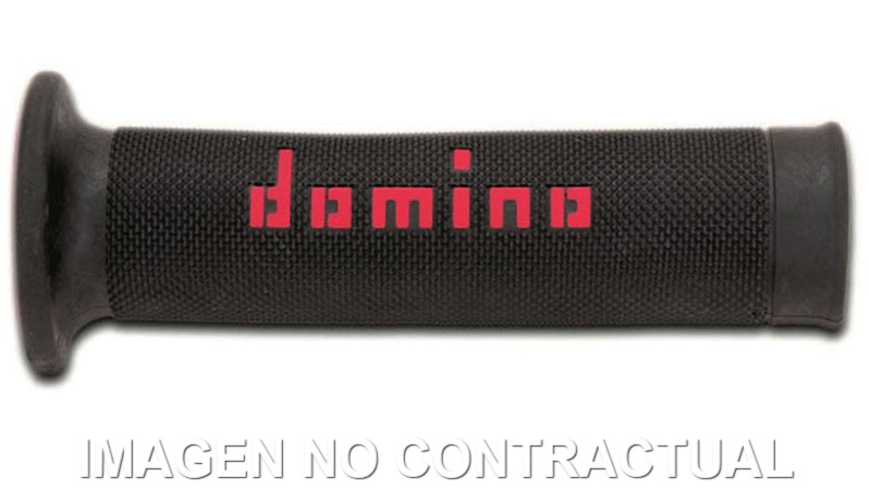 [A01041C4240] Puños Domino On Road Negro - Rojo Abiertos D 22 mm L 120-125 mm