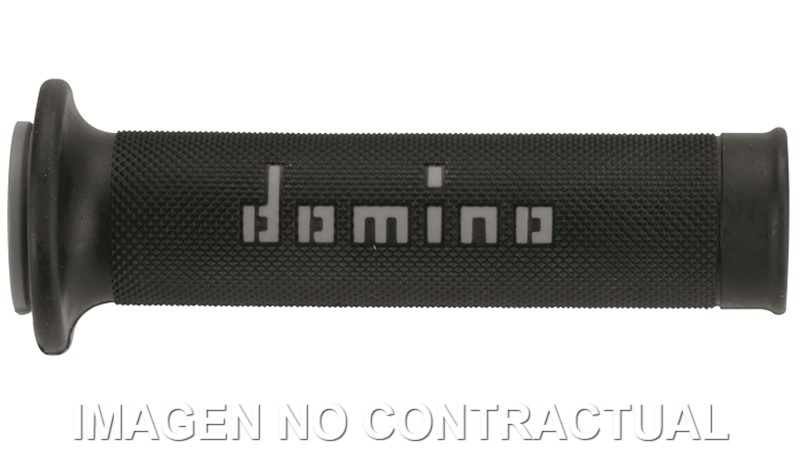 [A01041C5240] Puños Domino On Road Negro - Gris Abiertos D 22 mm L 120-125 mm