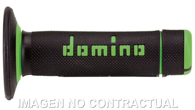 [A02041C4440] Puños Domino OFF-road Negro - Verde Cerrados D 22 mm L 118 mm