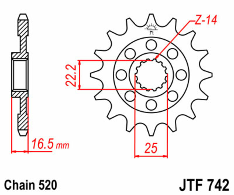 [JTF742.15] Piñón JT SPROCKETS acero estándar 742 - Paso 520