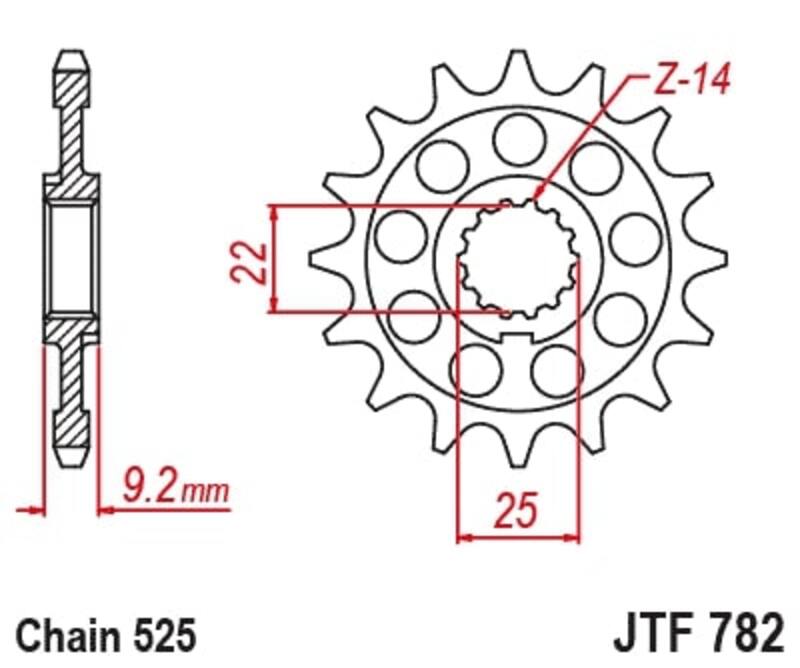 [JTF782.16] Piñón JT SPROCKETS acero estándar 782 - Paso 520