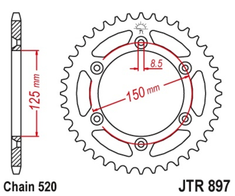 [JTR897.41] Corona JT 897 de acero con 50 dientes