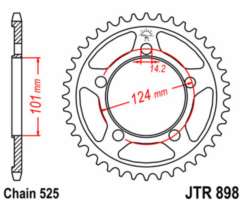 [JTR898.38] Corona JT SPROCKETS acero estándar 898 - Paso 525