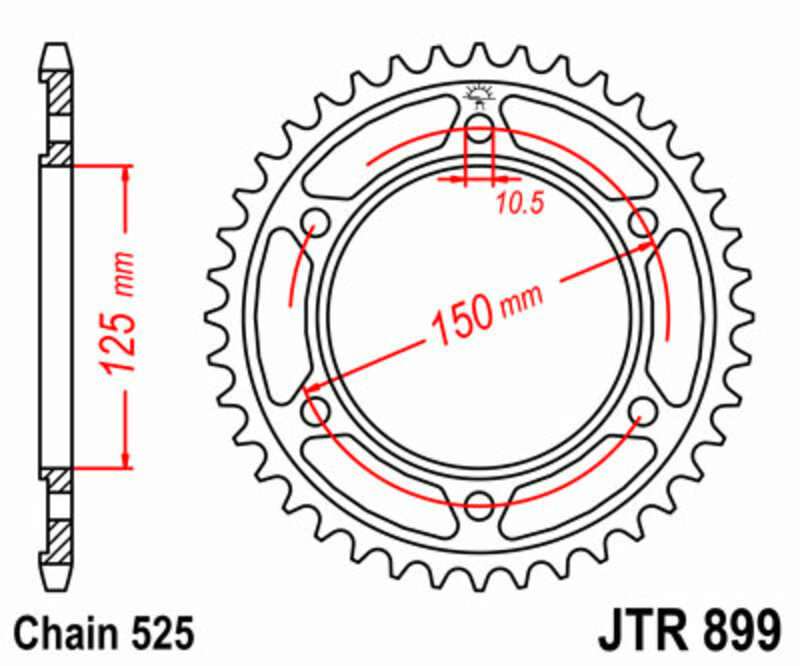 [JTR899.42] Corona JT SPROCKETS acero estándar 899 - Paso 525