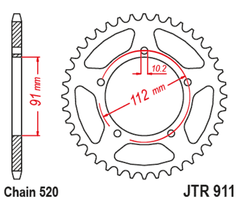 [JTR911.46] Corona JT SPROCKETS acero estándar 911 - Paso 520