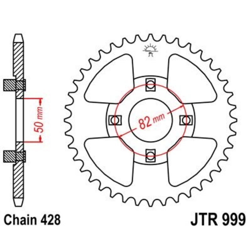 [JTR999.45] Corona JT 999 de acero con 45 dientes