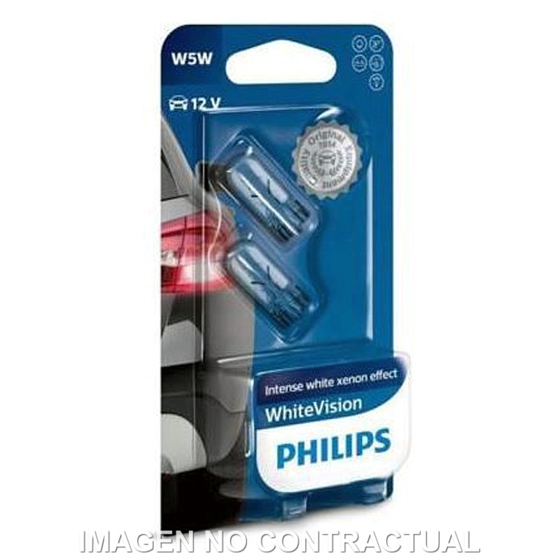 Lámpara Philips Todo Cristal W5W White Vision 12V 5W