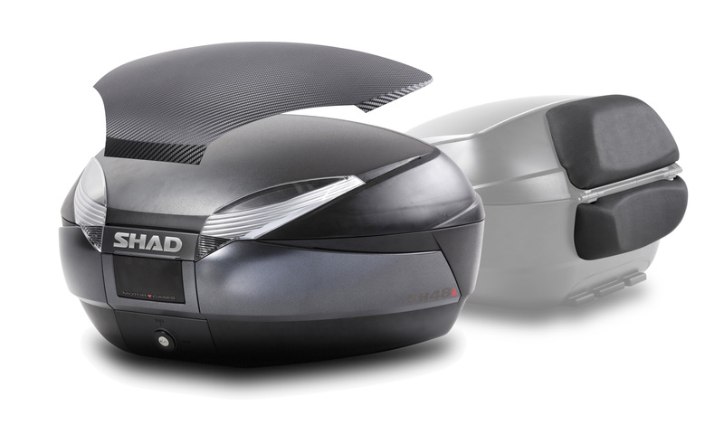 [D0B48306R] Baúl SHAD SH48 Gris Tapa CARBONO + DOBLE Respaldo