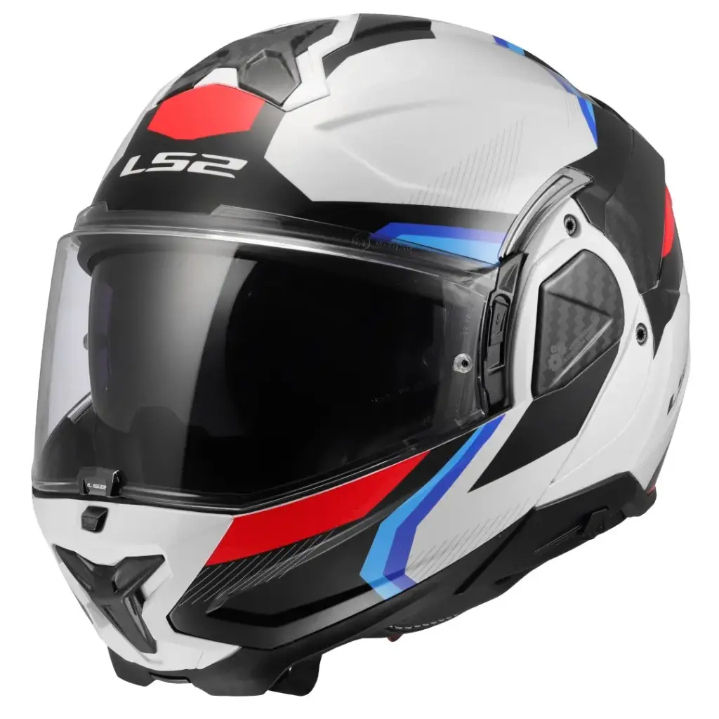 [569102102XXS] Casco LS2 FF910 Advant II Triple White Blue Red (XXS)