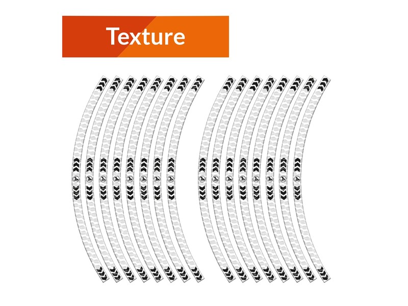 Adhesivos protectores de llanta ALGIS ARROWS texture blanco